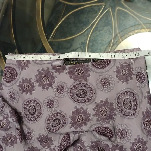 Express Lavender Floral A-Line Skirt - Picture 13 of 13